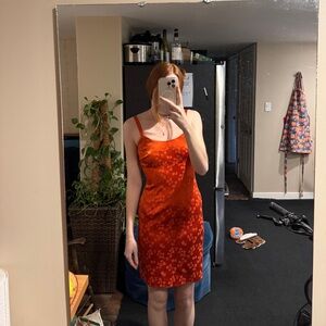 Gorgeous sunset orange cocktail dress
